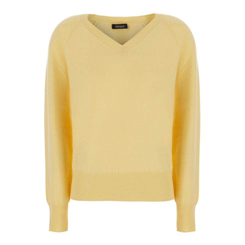 Leplain Women Yellow Sweater With V Neck In Cashmere For Women